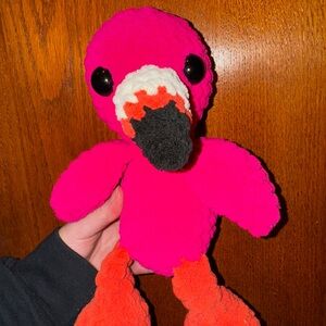 Pink and Orange Plush Flamingo Toy